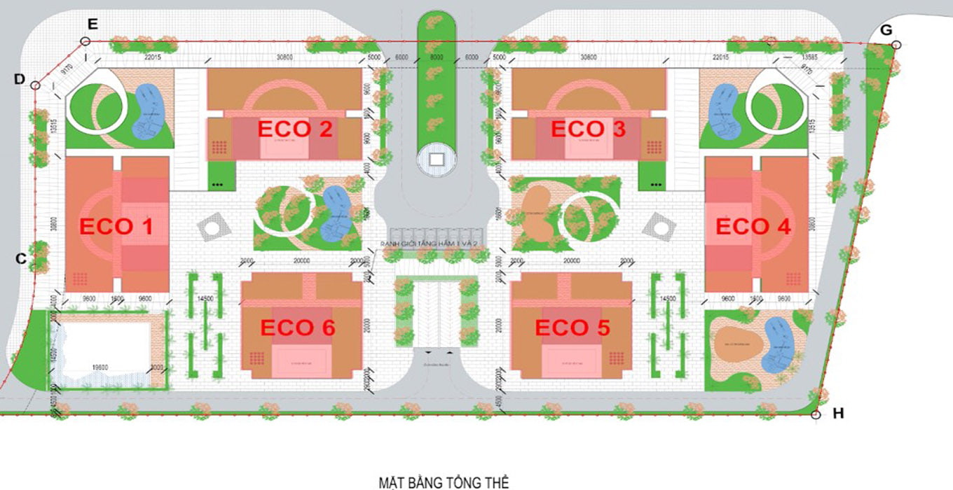 Mặt bằng Eco Smart City Cổ Linh long Biên