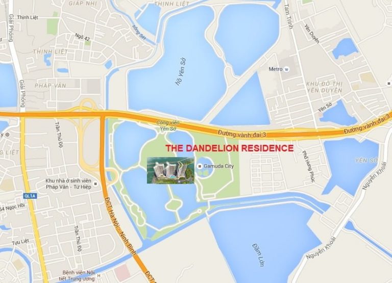 Vị trí thực tế Chung cư The Dandelion Residence