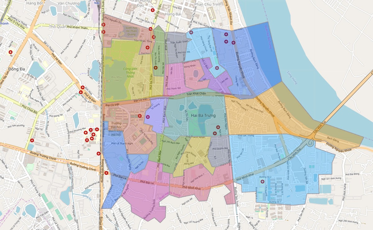 Bản đồ hành chính Quận Hai Bà Trưng – TP Hà Nội