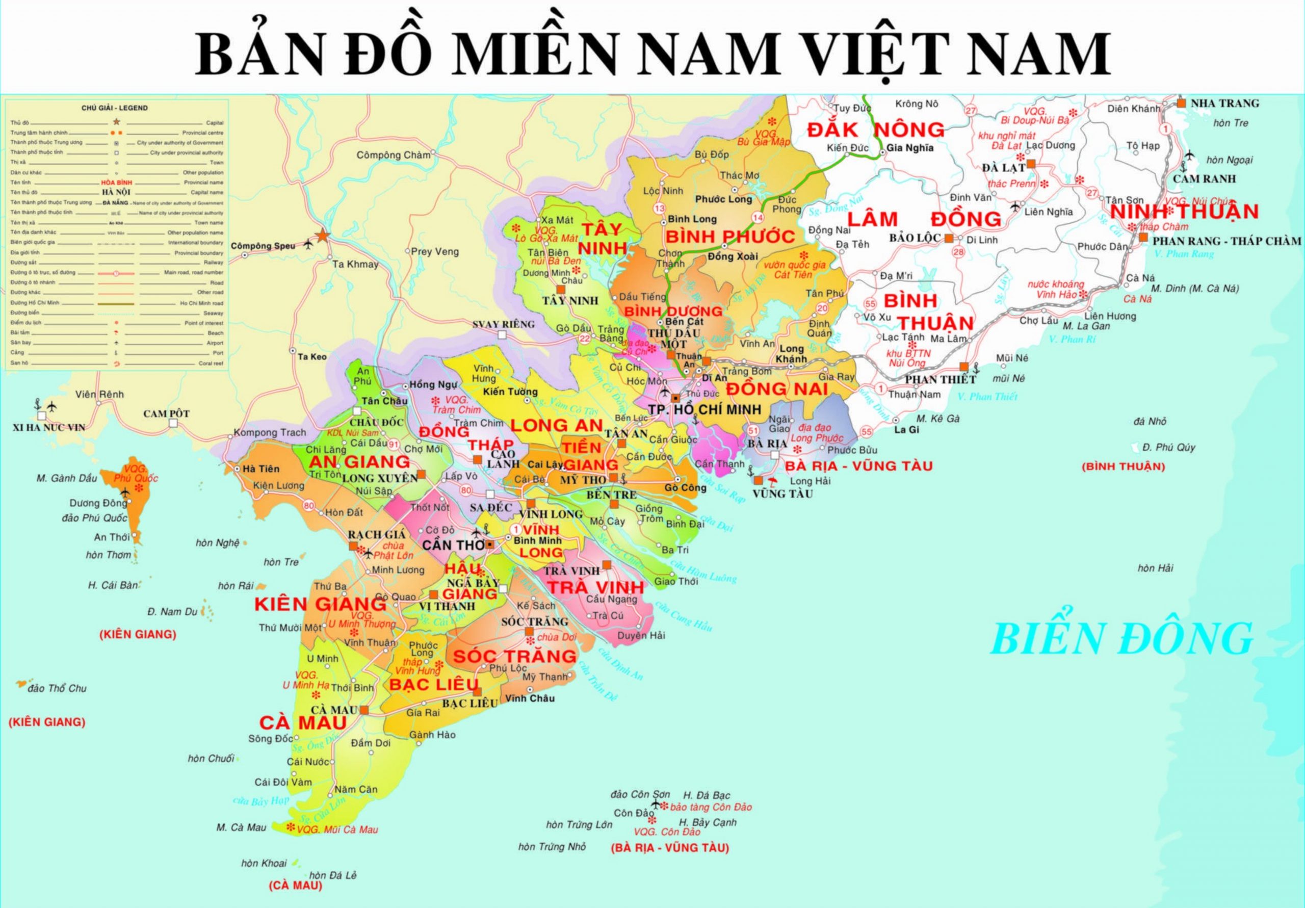 Bản đồ dùng miền Nam Việt Nam