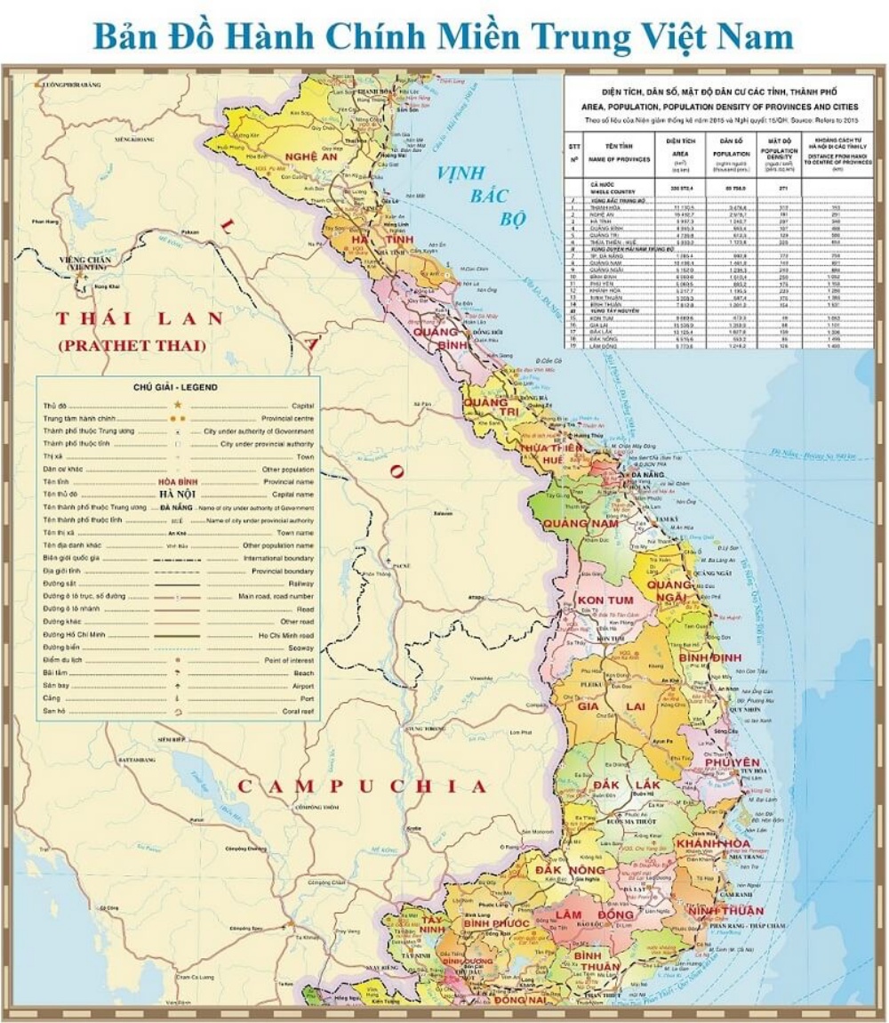 Bản đồ dùng miền Trung Việt Nam