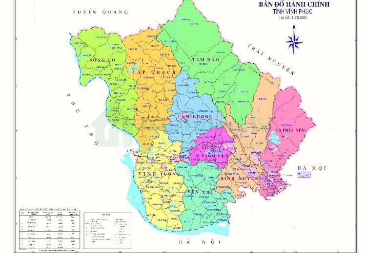  Bản đồ hành chính tỉnh Vĩnh Phúc