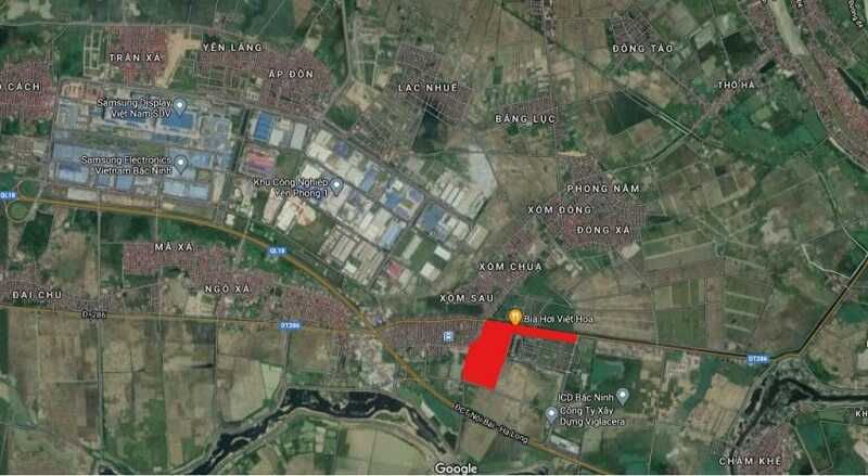 Vị trí khu đất đấu giá Đông Yên trên Google Map