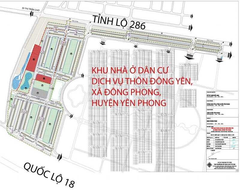 Mặt bằng 1 dự án đất đấu giá Đông Phong – Yên Phong – Bắc Ninh