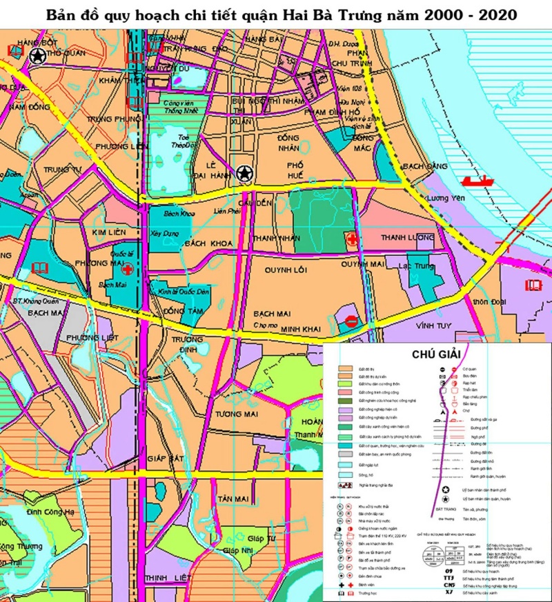 Bản đồ quy hoạch chi tiết Quận Hai Bà Trung