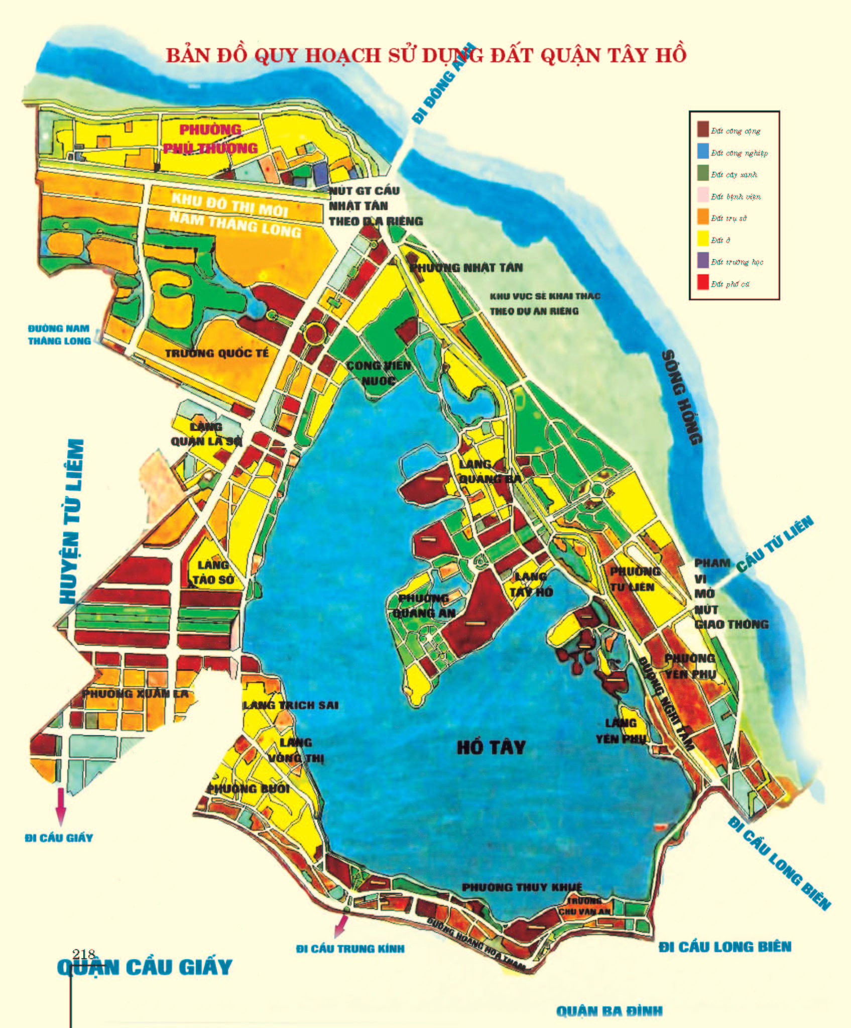 Bản đồ quy hoạch sử dụng đất Quận Tây Hồ