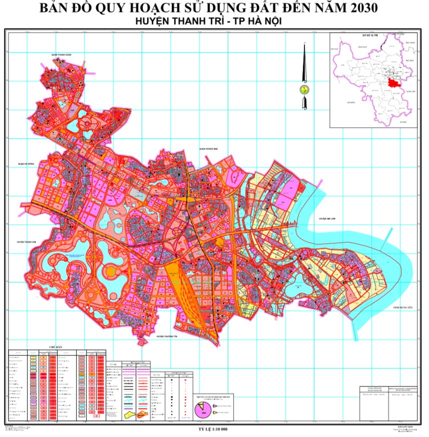 Bản đồ quy hoạch sử dụng đất huyện Thanh Trì