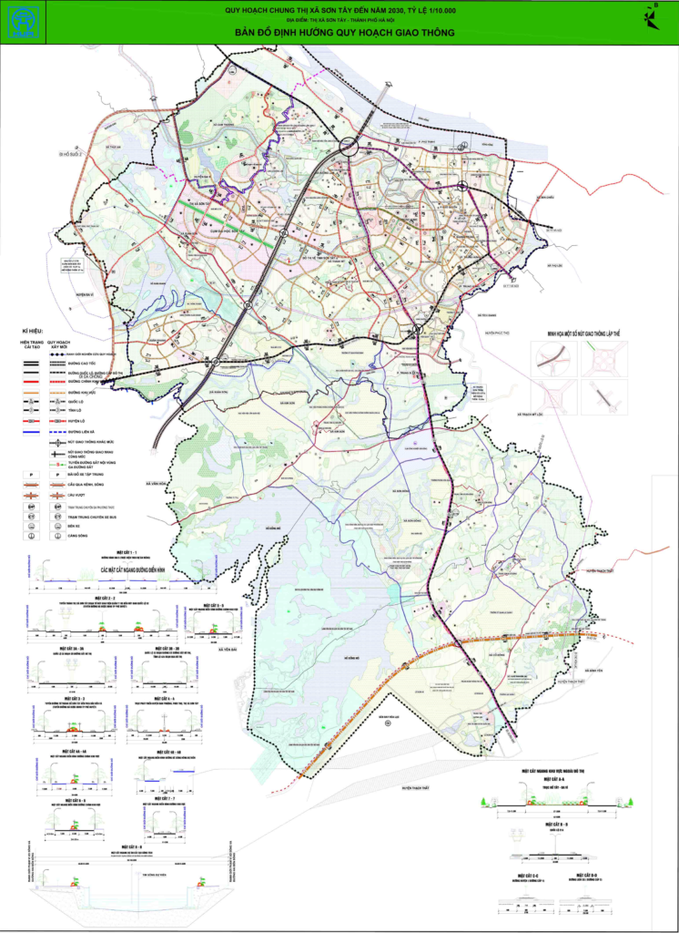Bản đồ quy hoạch giao thông thị xã Sơn Tây 