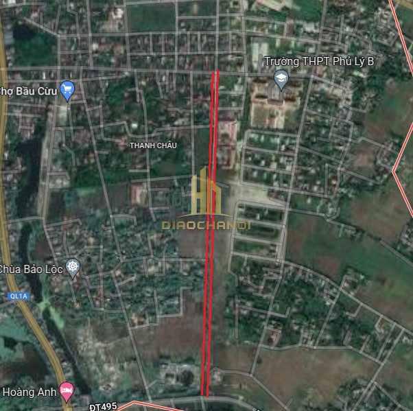 Đường nối đường Nguyễn Thị Định tới ĐT 495 trên bản đồ Google vệ tinh.