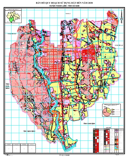 Bản đồ kế hoạch sử dụng đất đến năm 2030 huyện Thanh Liêm 