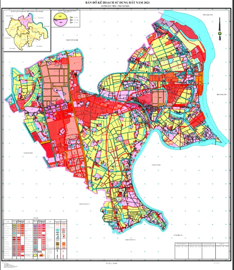 Bản đồ quy hoạch sử dụng đất Thị xã Duy Tiên