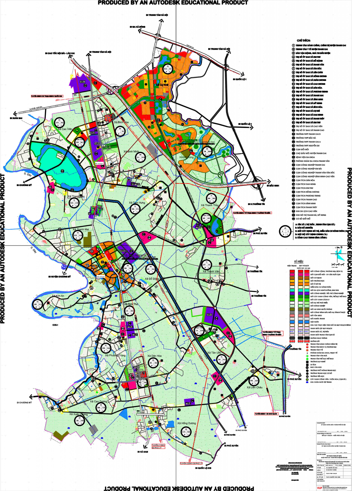 Bản đồ quy hoạch chung huyện Thanh Oai Hà Nội
