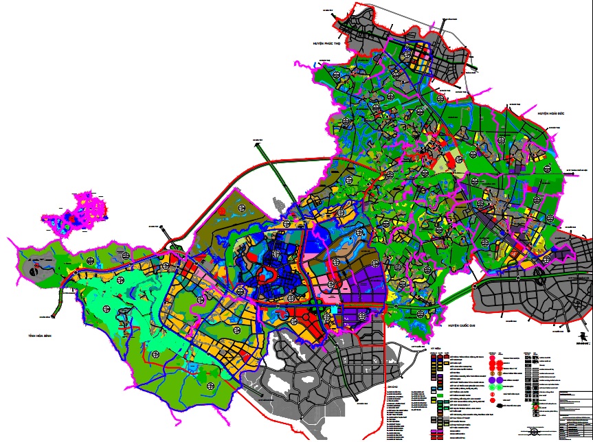 Bản đồ quy hoạch huyện Thạch Thất đến năm 2030