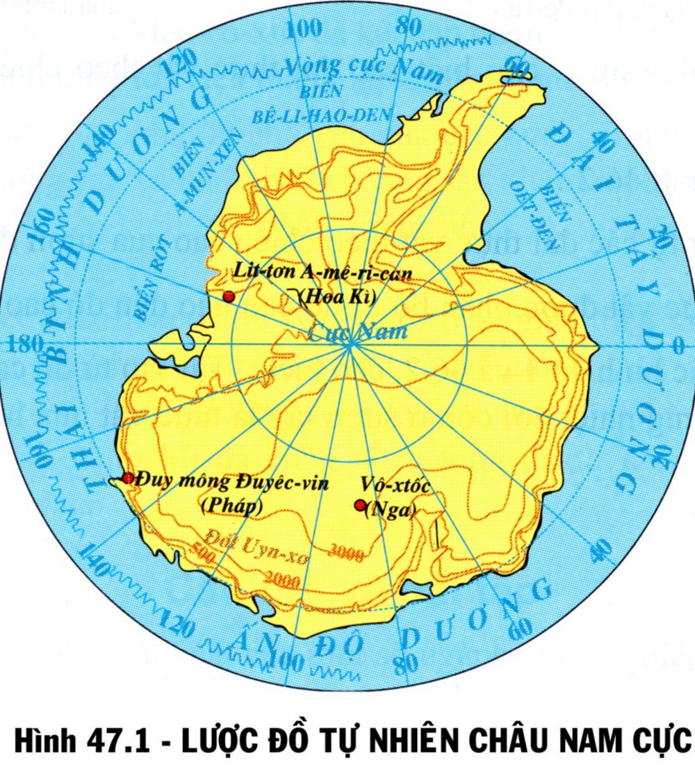 Bản đồ thế giới châu Nam Cực