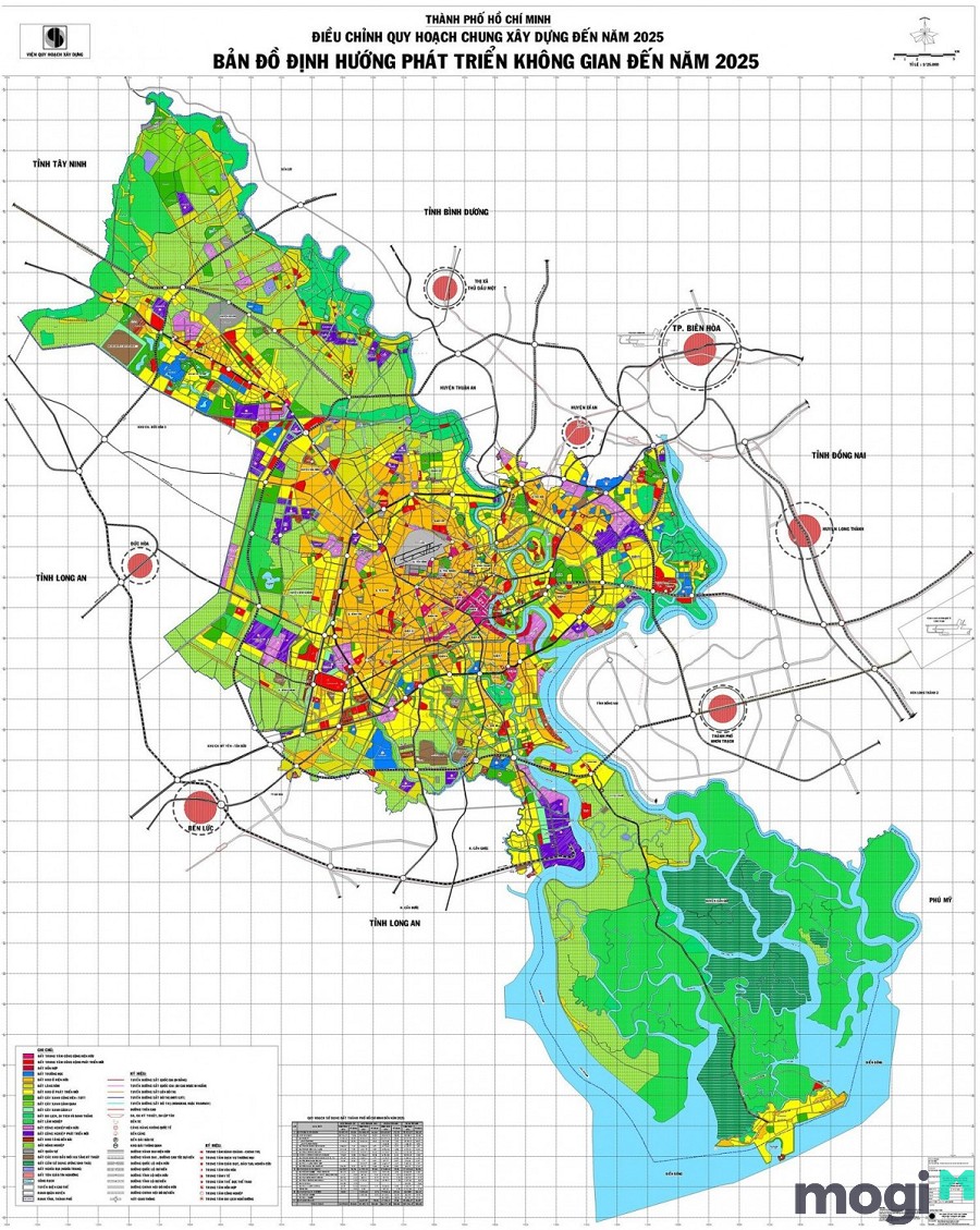 Bản đồ quy hoạch phát triển không gian của TPHCM đến năm 2025