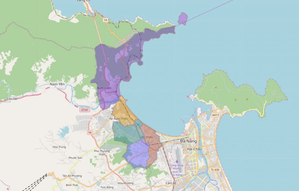 Bản đồ hành chính Quận Liên Chiểu – TP Đà Nẵng