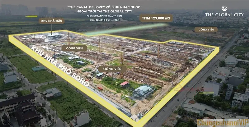 Tiến độ xây dựng tiện ích tại dự án The Gloabl City Tháng 7/2022
