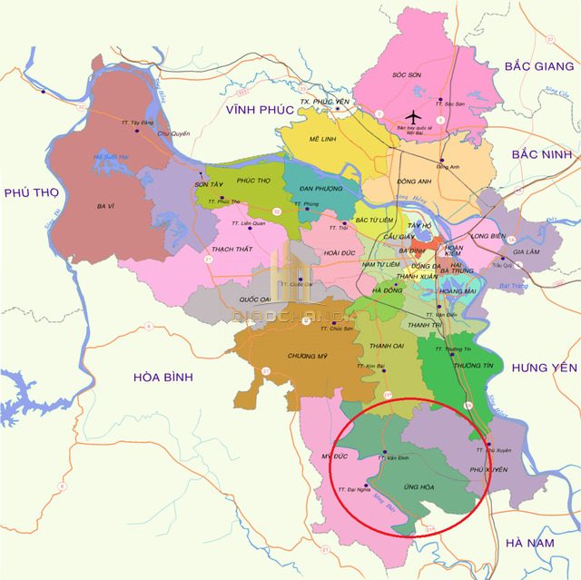 Bản đồ quy hoạch chi tiết và kế hoạch xây dựng, phát triển huyện Ứng Hòa