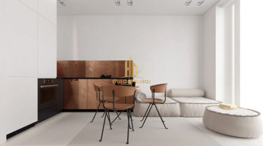 Thiết kế nội thất căn hộ với chất liệu gỗ 