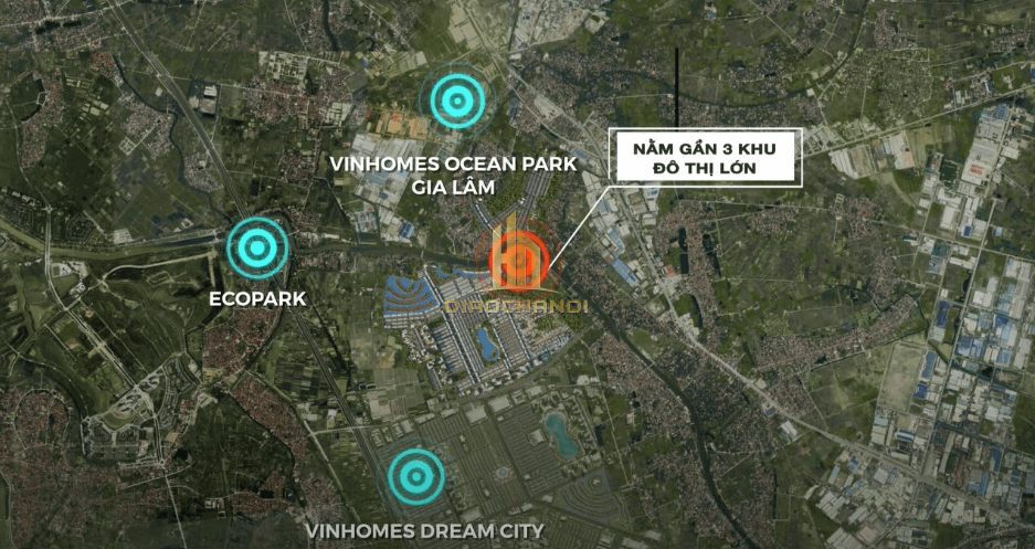 Vị trí Vinhomes Đại An ngay gần 3 khu dự án lớn đã và đang gây bão trên thị trường như Vinhomes The Empire, Vinhomes Ocean Park, Ecopark.