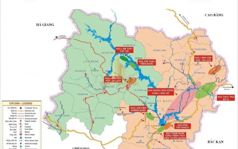 Bản đồ du lịch gợi ý các điểm du lịch Tuyên Quang