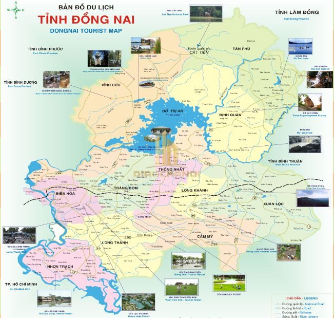 Bản đồ du lịch thuộc tỉnh Đồng Nai