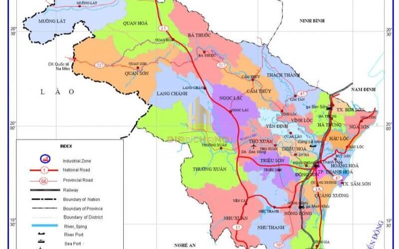 Bản đồ giao thông của tỉnh Thanh Hóa