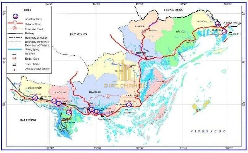 Bản đồ giao thông thuộc tỉnh Quảng Ninh