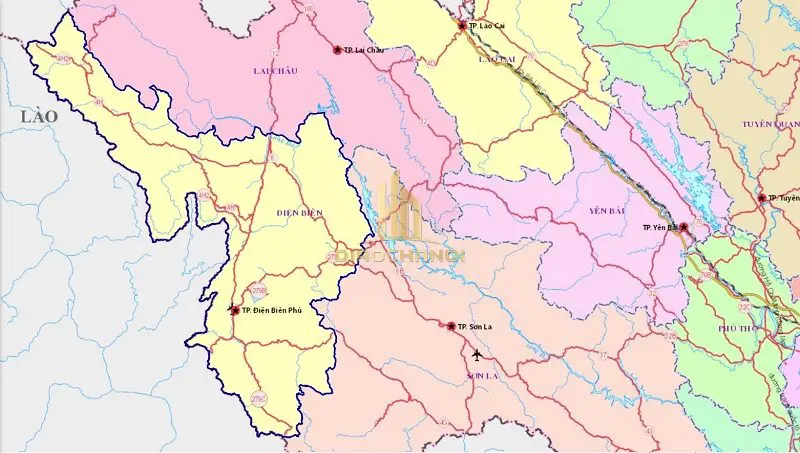 Bản đồ giao thông tỉnh Điện Biên