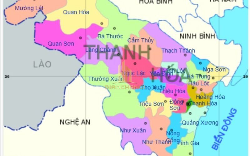 Bản đồ hành chính của tỉnh Thanh Hóa