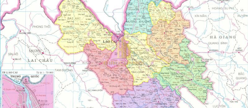 Bản đồ hành chính tỉnh Lào Cai.