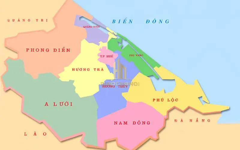 Bản đồ hành chính tỉnh Thừa Thiên Huế cho biết các đơn vị hành chính của tỉnh