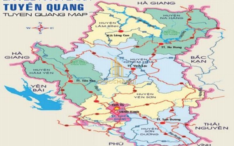 Bản đồ hành chính tỉnh Tuyên Quang giúp bạn biết rõ số lượng đơn vị hành chính