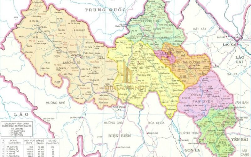 File bản đồ chi tiết, sắc nét của tỉnh Lai Châu