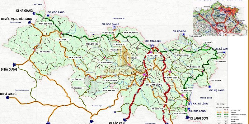 Thông tin bản đồ chi tiết toàn tỉnh Cao Bằng mới nhất