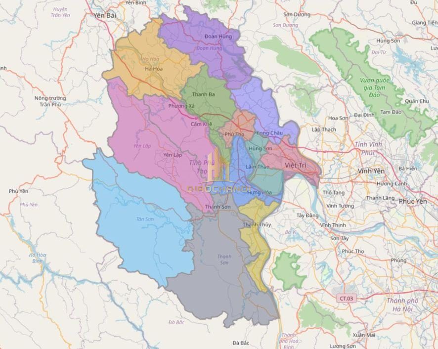 Vị trí địa lý của tỉnh Phú Thọ