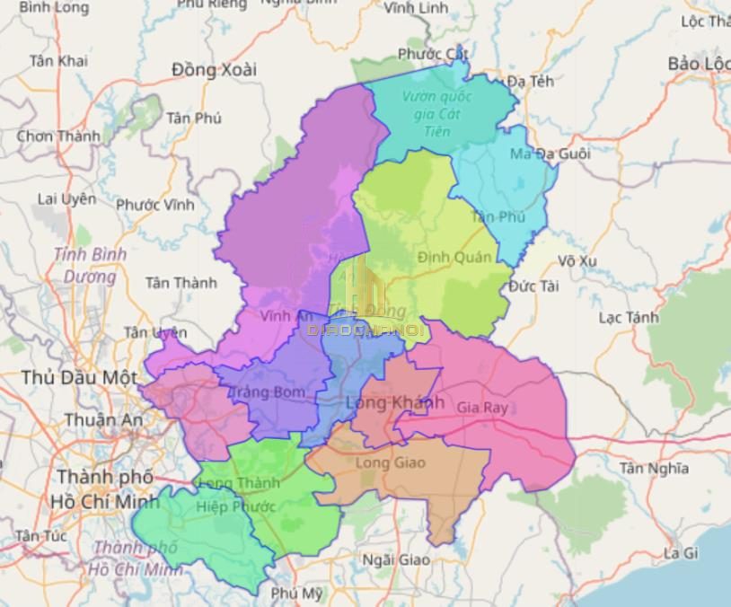 Vị trí địa lý ở tỉnh Đồng Nai