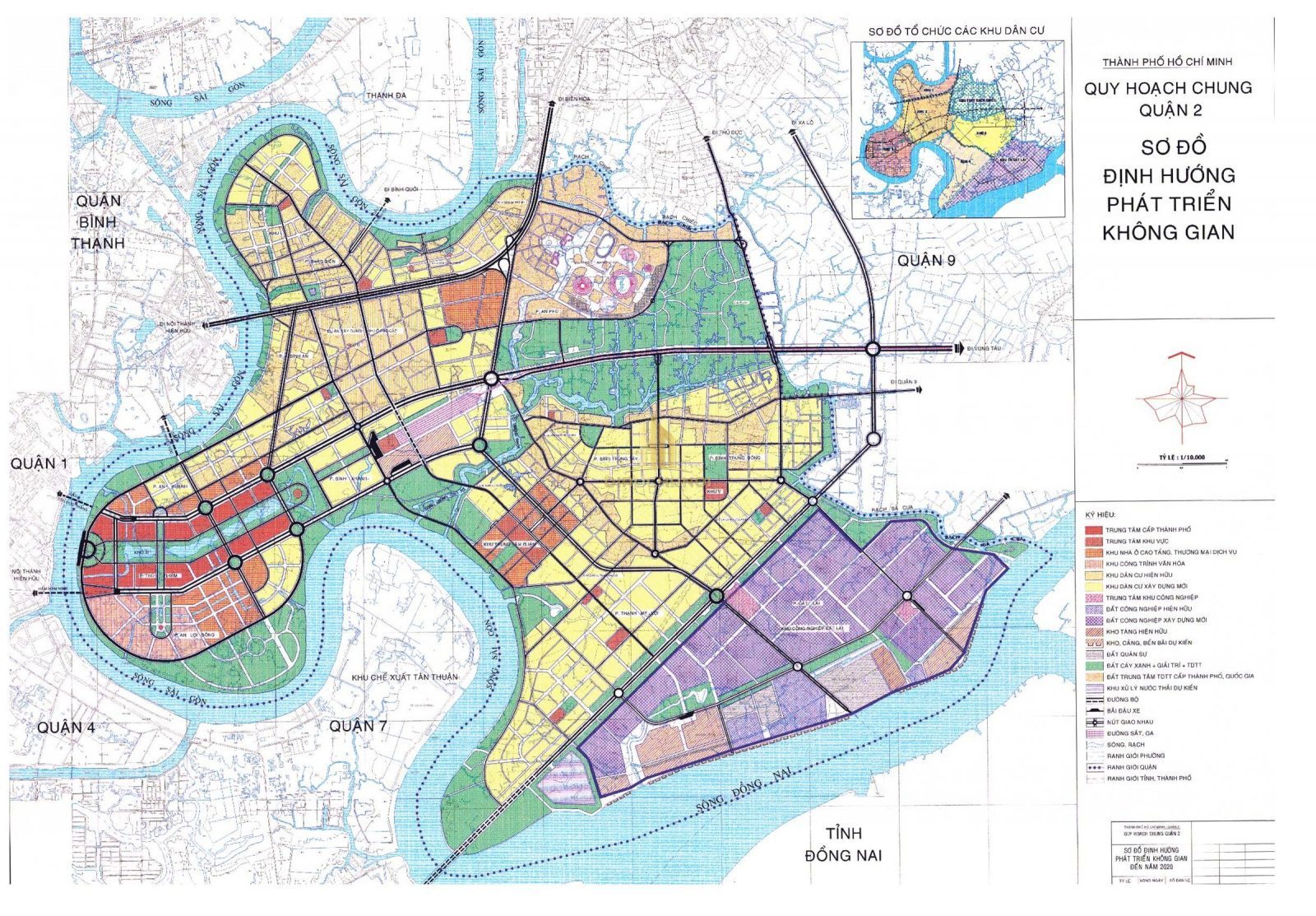 Bản đồ quy hoạch phát triển không gian quận 2