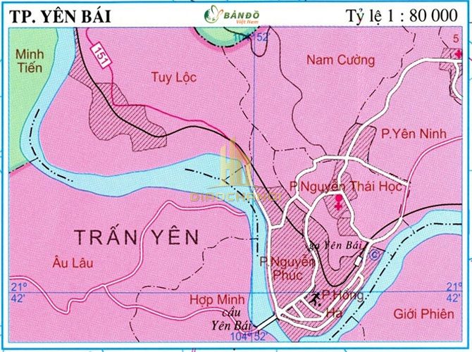 Bản đồ hành chính Thành phố Yên Bái 
