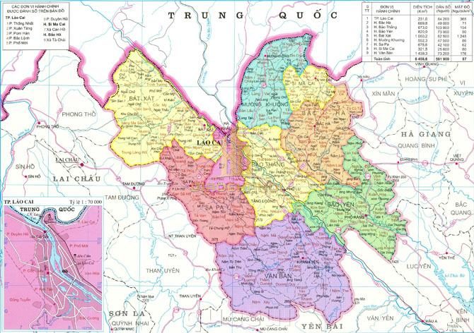Bản đồ Hành chính tỉnh Lào Cai 