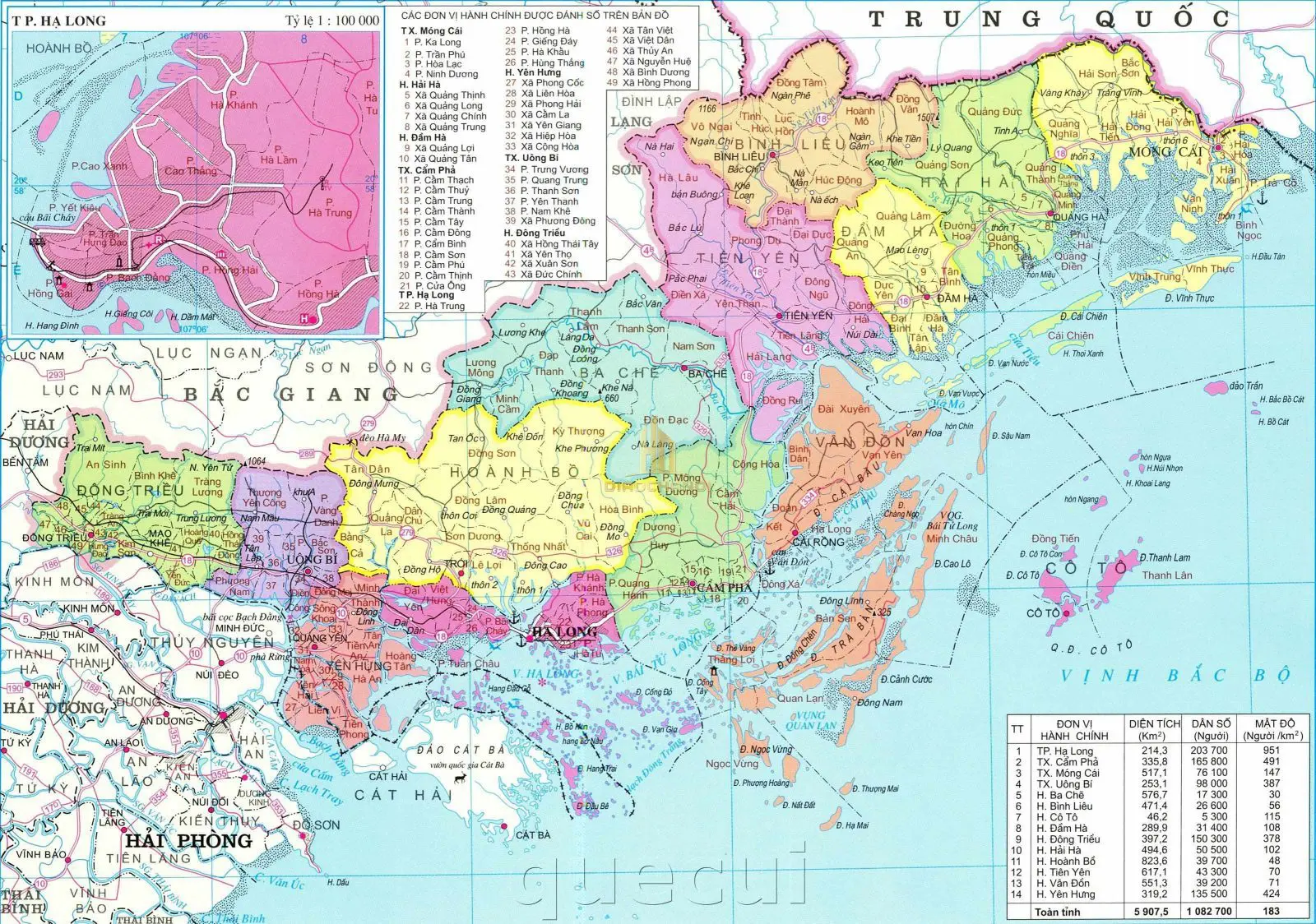 File bản đồ tỉnh Quảng Ninh ở dạng khổ lớn phóng to chi tiết giúp việc in ấn được hiệu quả, nhanh chóng