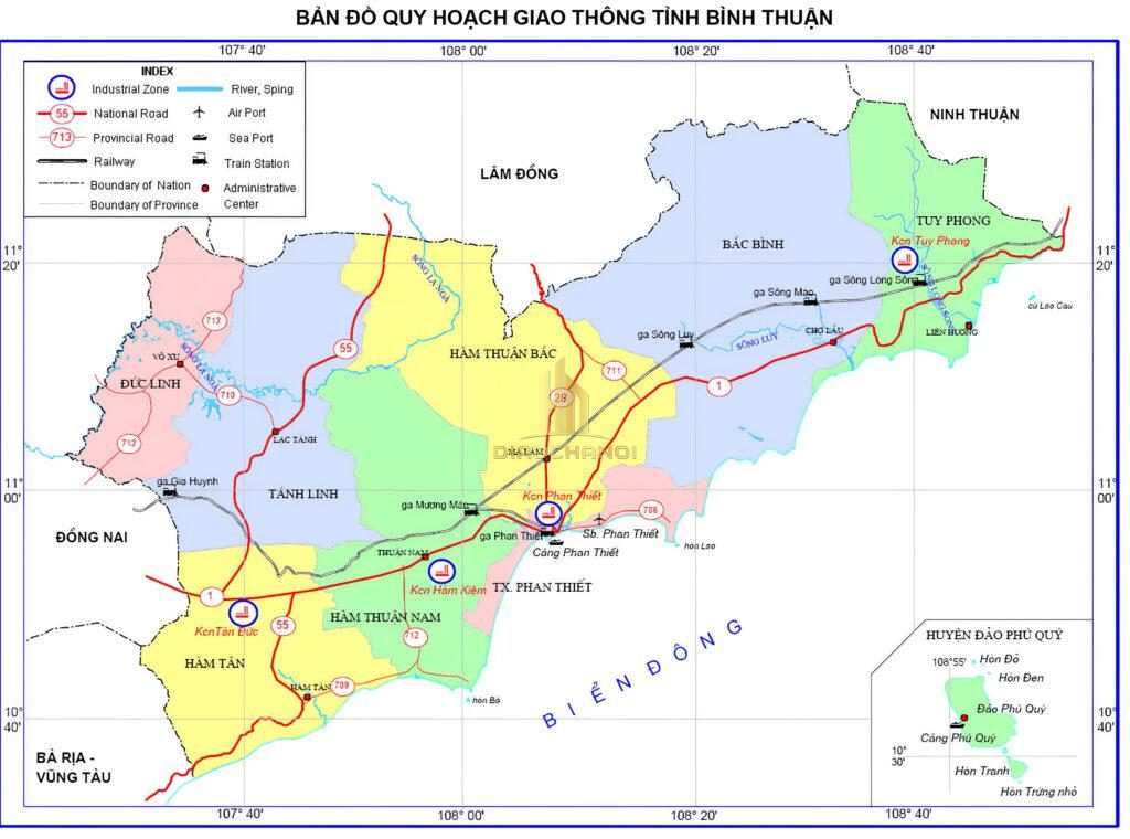 Bản Đồ quy hoạch giao thông Tỉnh Bình Thuận mới nhất năm 2030