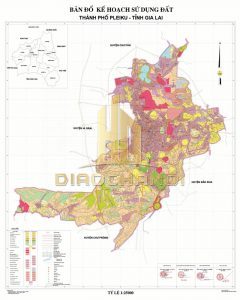 Bản đồ cho quy hoạch đất của thành phố Pleiku tỉnh Gia Lai đến năm 2030