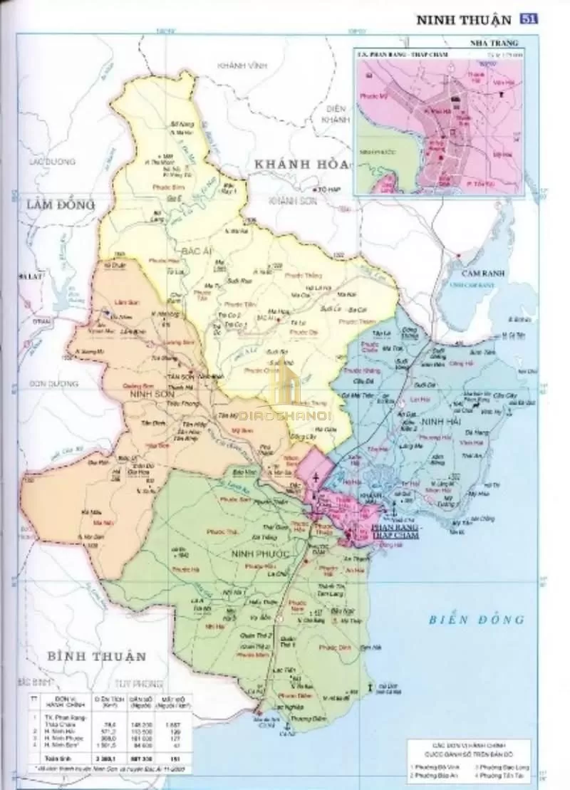 Bản đồ hành chính tỉnh Ninh Thuận
