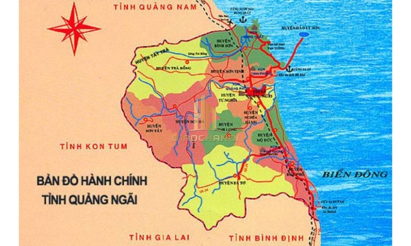 Bản đồ hành chính tỉnh Quảng Ngãi 