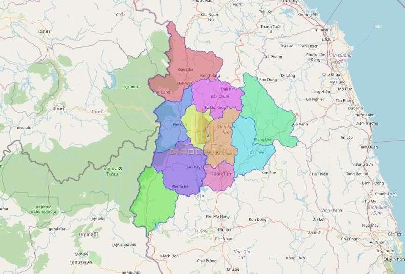Bản đồ tỉnh Kon Tum cập nhật mới nhất