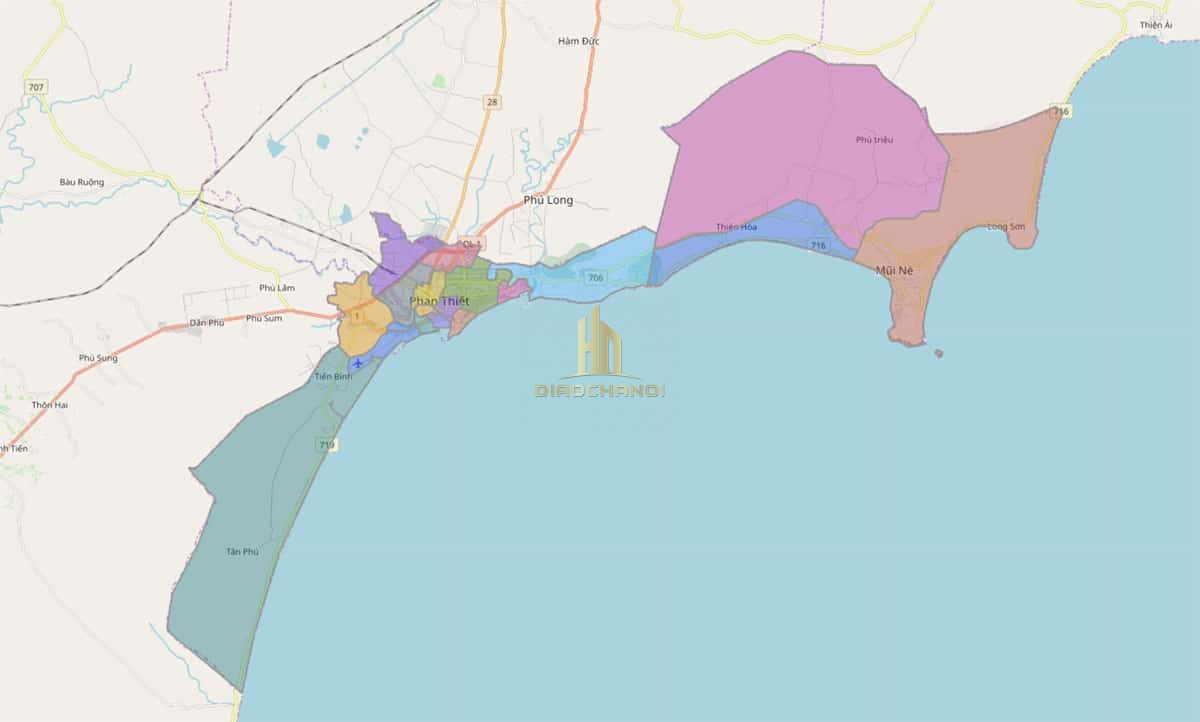 Bản đồ Hành chính Thành Phố Phan Thiết