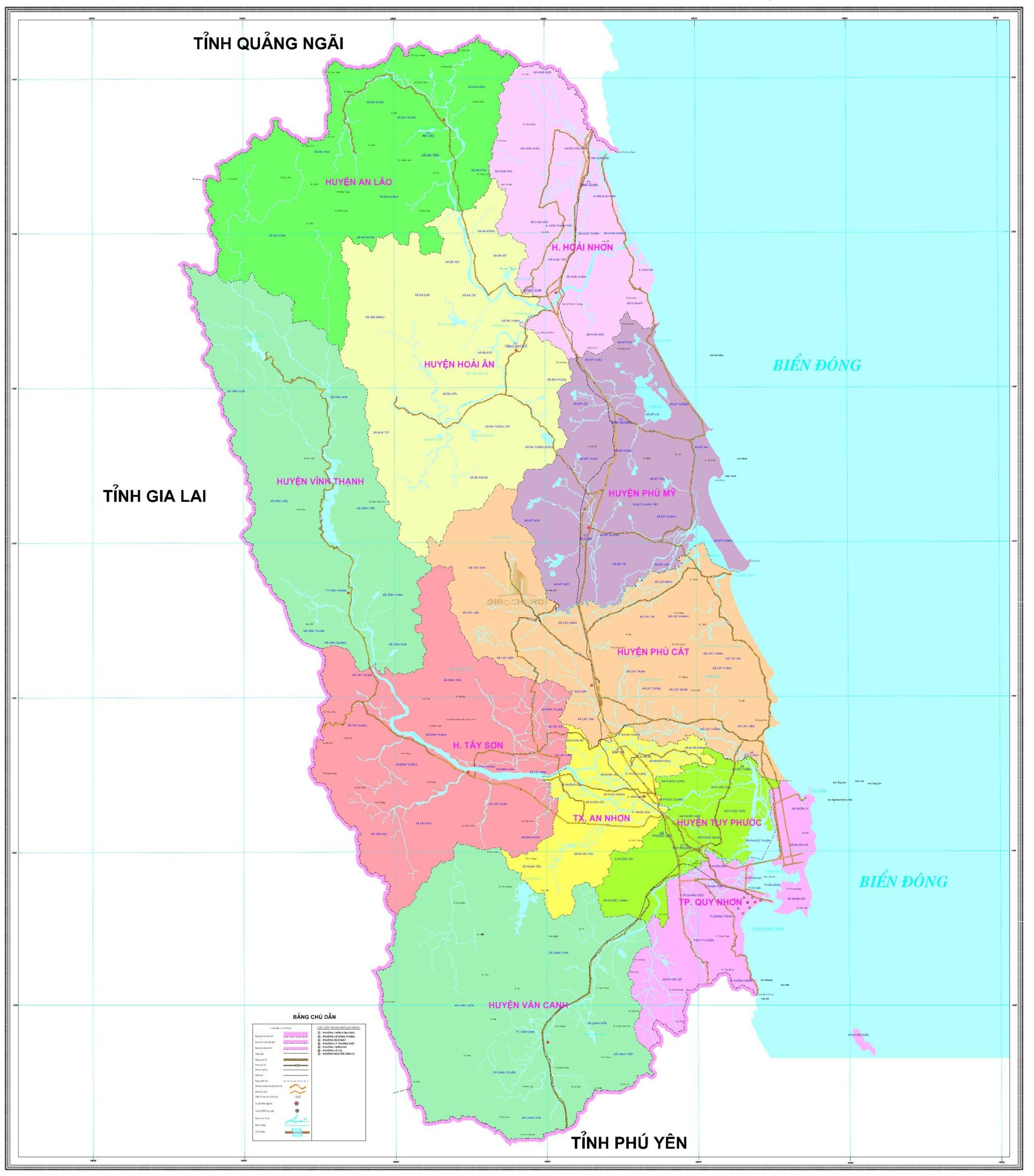 Bản đồ tỉnh Bình Định chi tiết