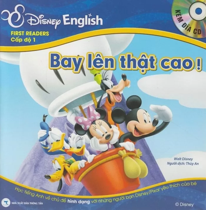 Review sách Disney English – Cấp độ 1: Bay Lên Thật Cao ! + Bác Sĩ Daisy (Kèm CD) là một cuốn sách học tiếng Anh dành cho trẻ em, giúp chúng phát triển kỹ năng ngôn ngữ thông qua các câu chuyện thú vị về các nhân vật Disney. Cuốn sách này cung cấp cho trẻ những bài học vui nhộn và hấp dẫn, kèm theo đó là CD giúp trẻ luyện nghe và phát âm chuẩn.
