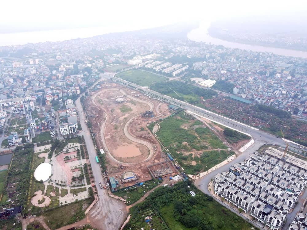 Tiến độ Công viên hồ điều hòa 22ha Khai Sơn City Long Biên đang sắp hoàn thiện 1